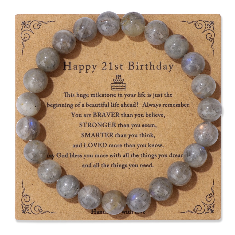 Health Wellness Bracelet - Natural Labradorite Bracelet 8 mm Natural