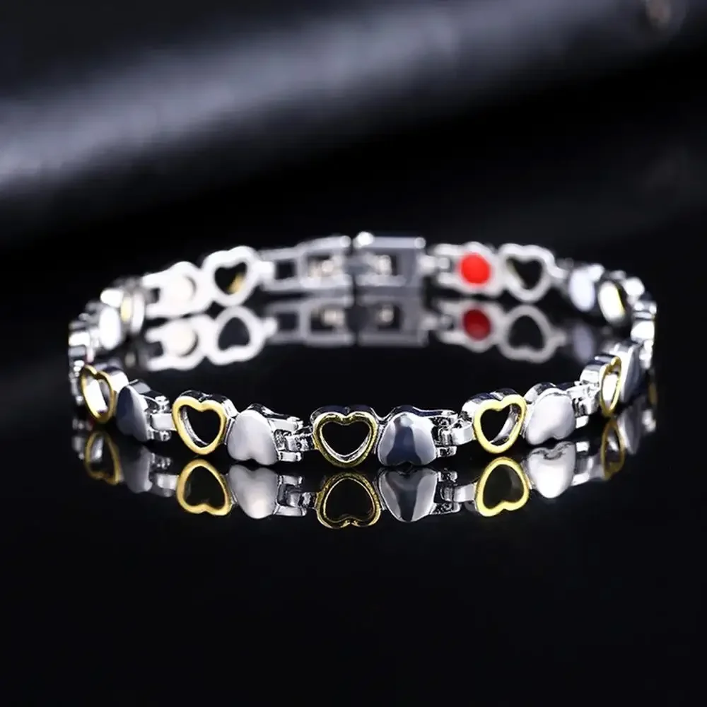 Health Wellness Bracelet - Magnetic Slimming Heart Shape Steel Chain
