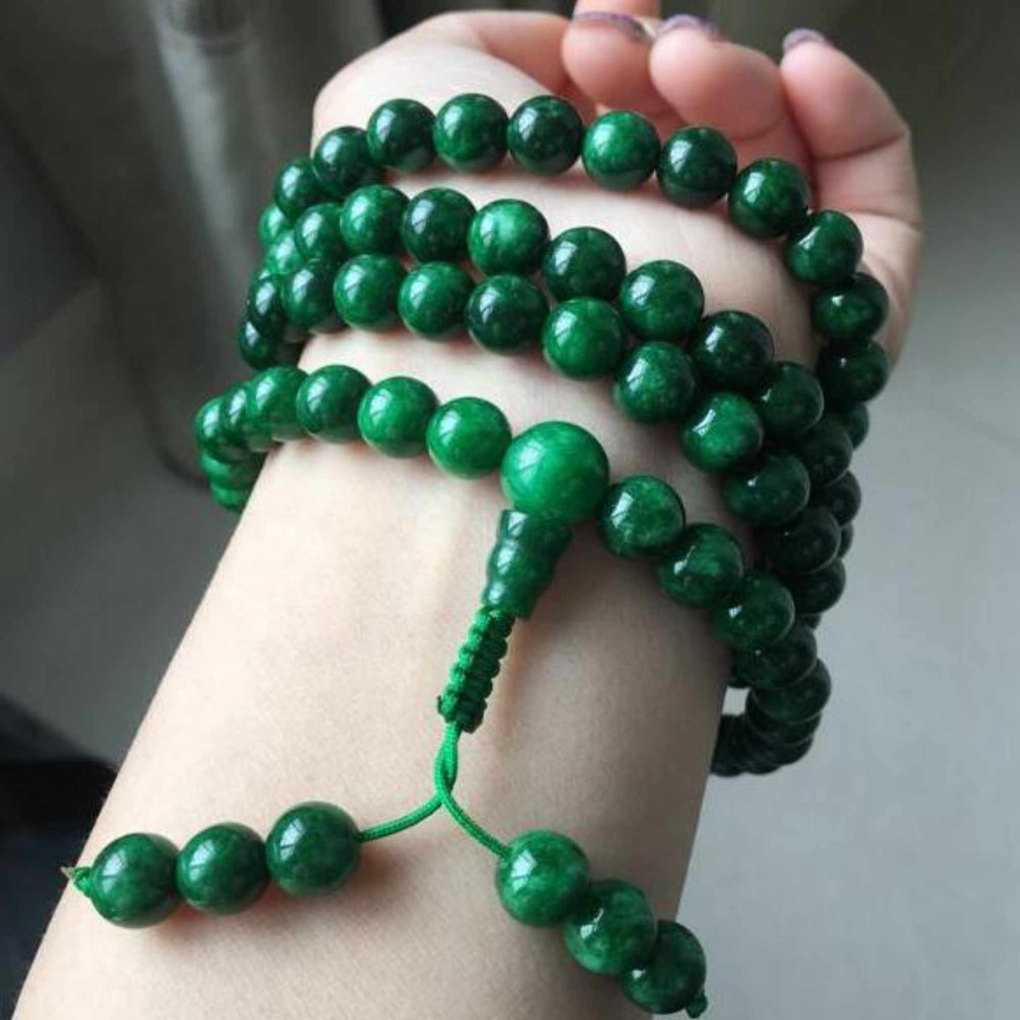 6mm 108 Natural Green jade bea - Health Wellness Bracelet review and price