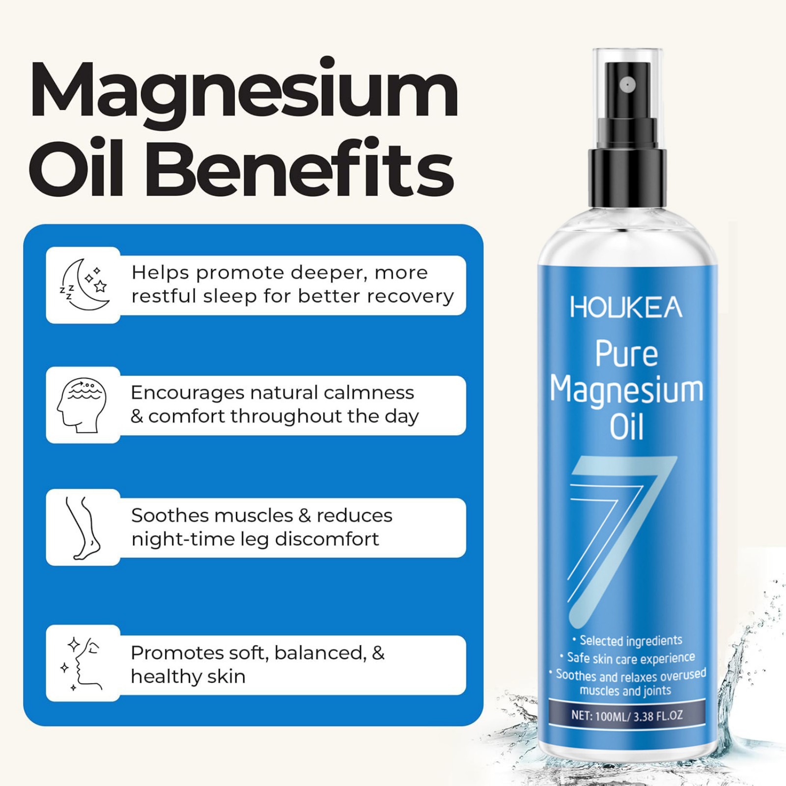 Pure Magnesium Oil Spray 100ml - Bath Salts Magnesium review and price
