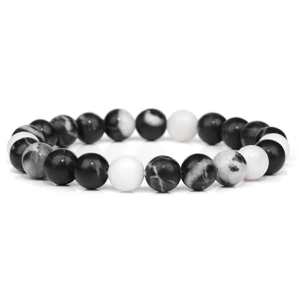 Black White Grey Stone Bracele - Health Wellness Bracelet review and price